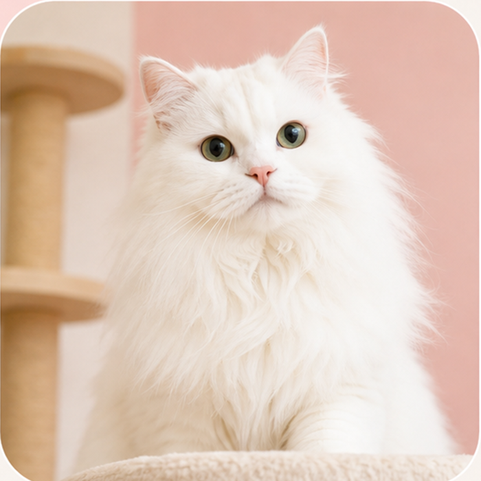 白いふわふわ猫のもも